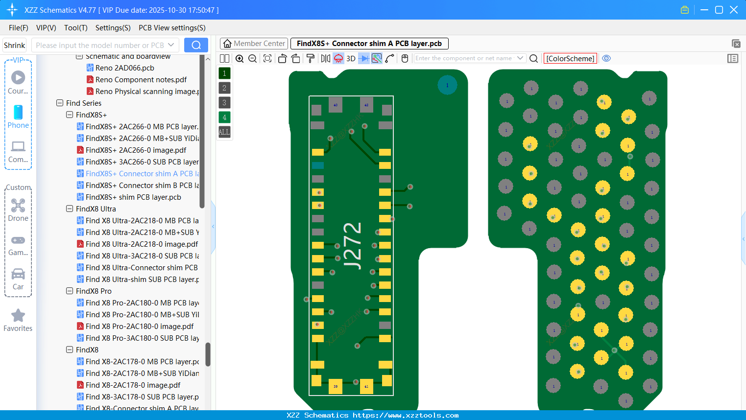 OPPO FindX8S+ Connector Shim A PCB Layer